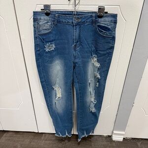 Unbranded Distressed Cotton Skinny Jeans
